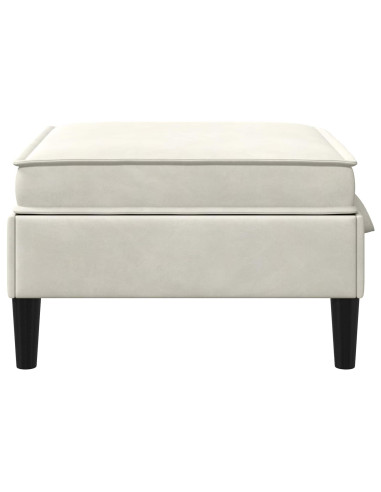 Pouf con Storage Crema Velluto