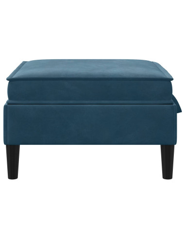 Pouf con Storage Blu Velluto