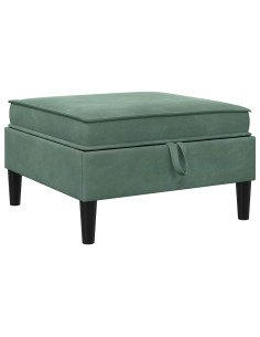 Pouf con Storage Verde Mare Velluto 2