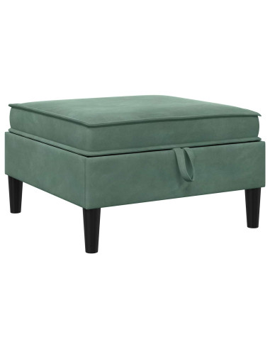 Pouf con Storage Verde Mare Velluto