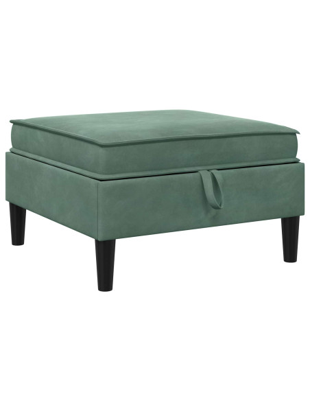 Pouf con Storage Verde Mare Velluto