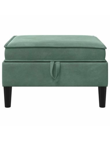 Pouf con Storage Verde Mare Velluto