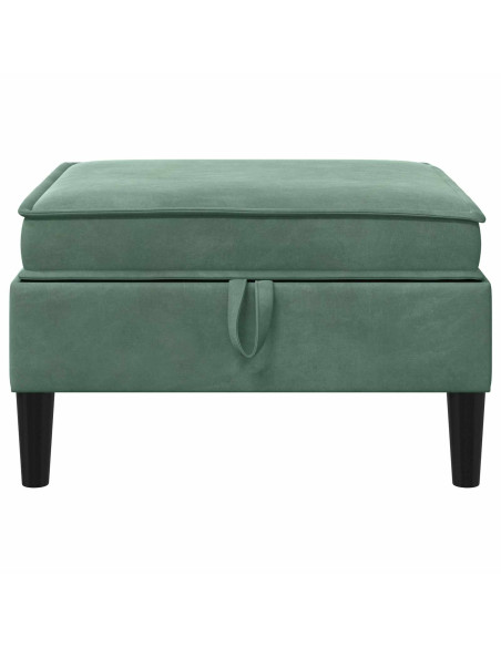 Pouf con Storage Verde Mare Velluto