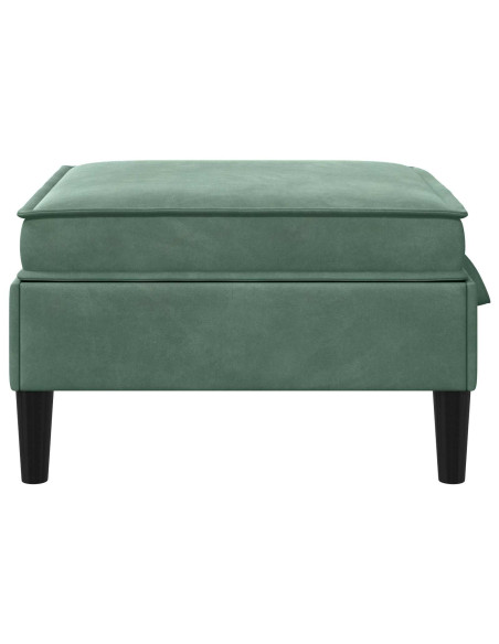 Pouf con Storage Verde Mare Velluto