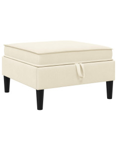 Pouf con Storage Crema Velluto 2