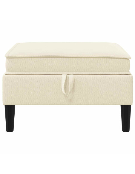 Pouf con Storage Crema Velluto