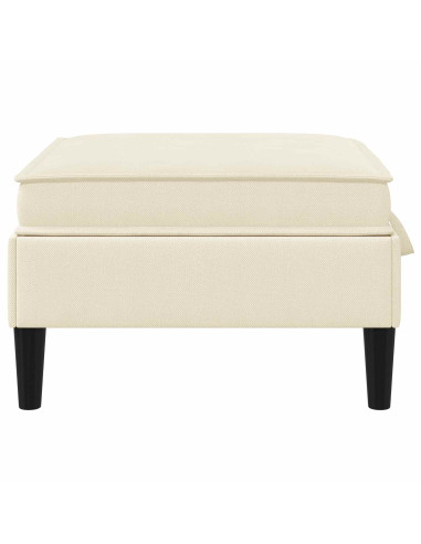 Pouf con Storage Crema Velluto