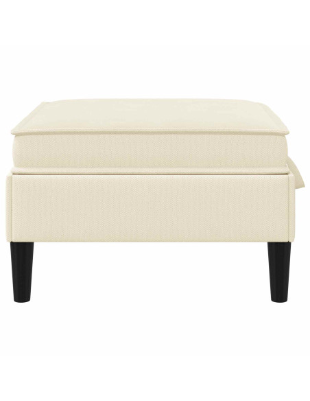 Pouf con Storage Crema Velluto