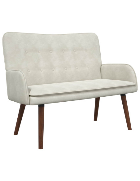 Sofa a Due Posti Crema 115 x 61 x 87 cm Velluto