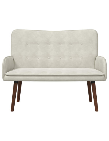 Sofa a Due Posti Crema 115 x 61 x 87 cm Velluto