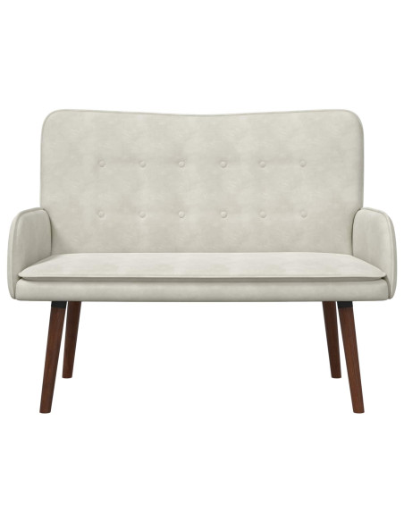 Sofa a Due Posti Crema 115 x 61 x 87 cm Velluto