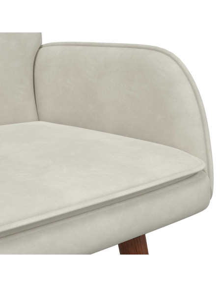 Sofa a Due Posti Crema 115 x 61 x 87 cm Velluto