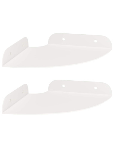 Mensola sospesa con lo scaffale 2 pcs Bianco 15 x 15 x 2 cm