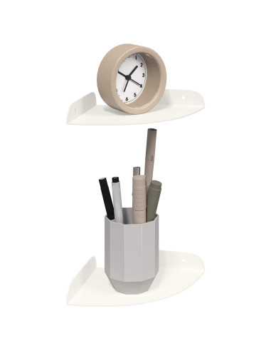 Mensola sospesa con lo scaffale 2 pcs Bianco 15 x 15 x 2 cm