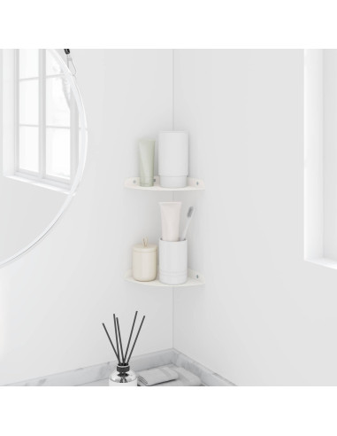 Mensola sospesa con lo scaffale 2 pcs Bianco 15 x 15 x 2 cm