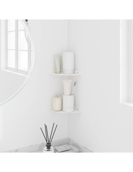 Mensola sospesa con lo scaffale 2 pcs Bianco 15 x 15 x 2 cm