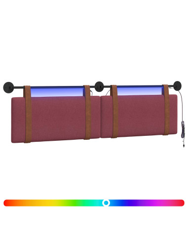 Testiera sospesa Con luce LED Rosso Vino PU Antico