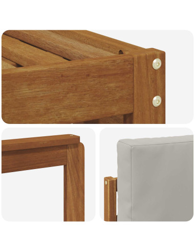 Set di divani da esterno 4 pcs Grigio Naturale e Chiaro