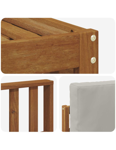 Set di divani da esterno 4 pcs Grigio Naturale e Chiaro