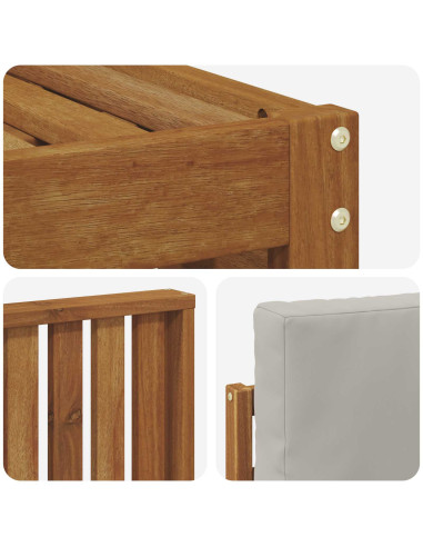 Set di divani da esterno 4 pcs Grigio Naturale e Chiaro