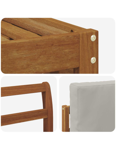 Set divani con cuscino 5 pcs Grigio Naturale e Chiaro