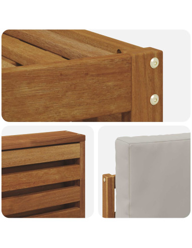 Set divani con cuscino 5 pcs Grigio Naturale e Chiaro