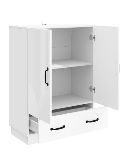 Credenza Bianco Lucido 66 x 34,5 x 92 cm Legno ingegnerizzato