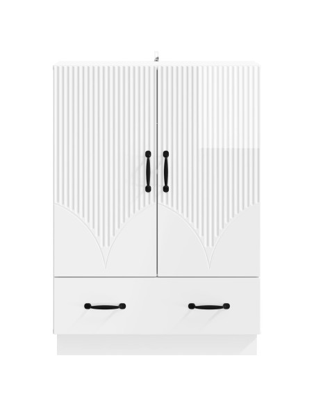 Credenza Bianco Lucido 66 x 34,5 x 92 cm Legno ingegnerizzato