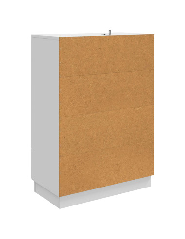 Credenza Bianco Lucido 66 x 34,5 x 92 cm Legno ingegnerizzato