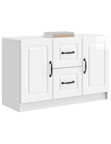 Credenza Bianco Lucido 89 x 34,5 x 57 cm Legno ingegnerizzato