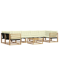Set di divani da esterno 8 pcs Bianco e Crema 79 x 79 x 37 cm 2