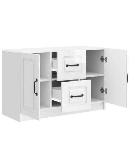 Credenza Bianco Lucido 89 x 34,5 x 57 cm Legno ingegnerizzato
