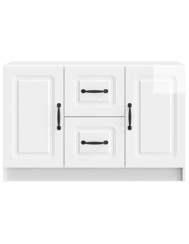 Credenza Bianco Lucido 89 x 34,5 x 57 cm Legno ingegnerizzato