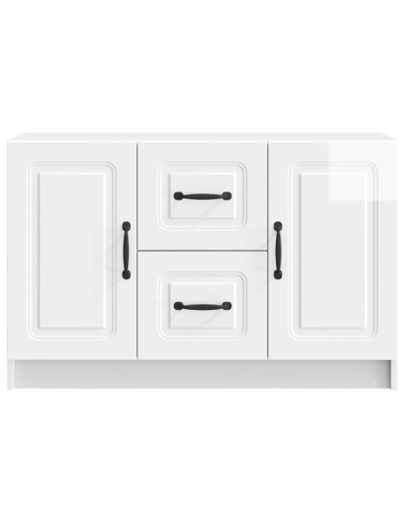 Credenza Bianco Lucido 89 x 34,5 x 57 cm Legno ingegnerizzato
