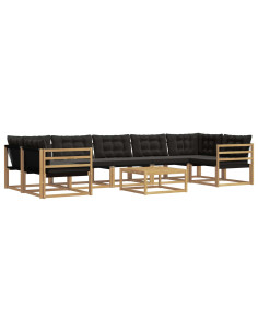 Set di divani da esterno 8 pcs Bianco e Nero 79 x 79 x 37 cm 2