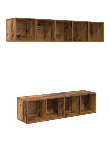 Set mobile TV 4 pcs Legno vecchio Legno multistrato