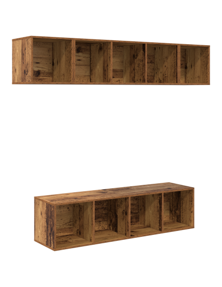 Set mobile TV 4 pcs Legno vecchio Legno multistrato