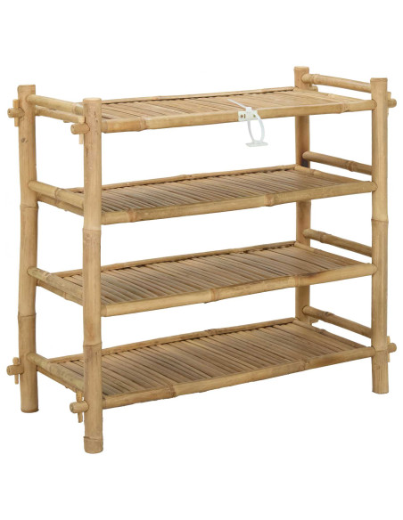 Scarpiera con lo scaffale Naturale 4 ripiani Bambù