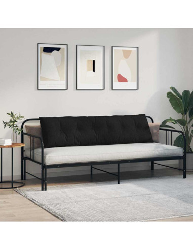 Cuscino per Schiena Nero 180 x 19 x 50 cm Tessuto
