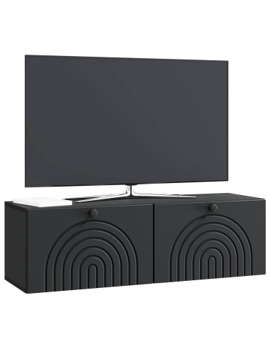 Mobile Porta TV da Muro Montaggio a parete Nero 98 x 31 x 30 cm