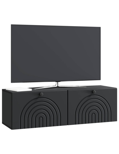 Mobile Porta TV da Muro Montaggio a parete Nero 98 x 31 x 30 cm