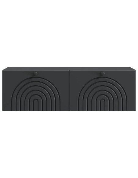 Mobile Porta TV da Muro Montaggio a parete Nero 98 x 31 x 30 cm