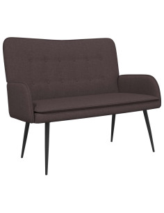 Divano a 2 Posti Marrone Scuro 115 x 61 x 87 cm Tessuto 2