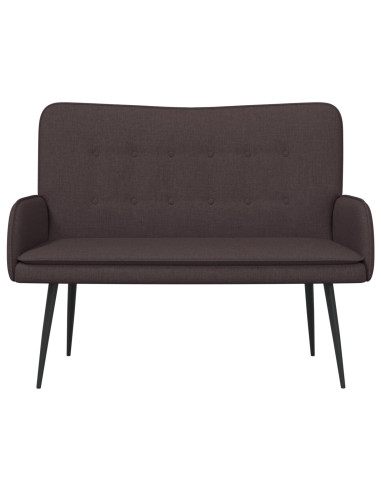 Divano a 2 Posti Marrone Scuro 115 x 61 x 87 cm Tessuto