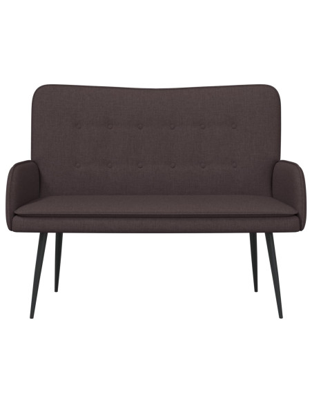 Divano a 2 Posti Marrone Scuro 115 x 61 x 87 cm Tessuto