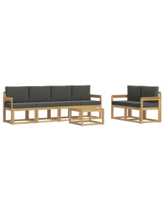 Set di divani da esterno con cuscino 7 pcs Bianco e Antracite 2