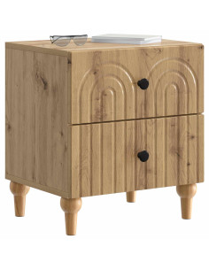 Armadio da Notte 2 pcs Rovere Artigianale 43 x 34,5 x 48 cm 2