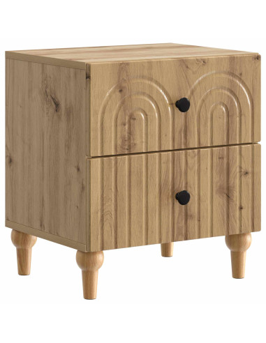 Armadio da Notte 2 pcs Rovere Artigianale 43 x 34,5 x 48 cm
