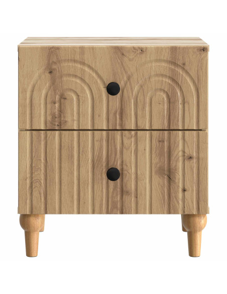Armadio da Notte 2 pcs Rovere Artigianale 43 x 34,5 x 48 cm