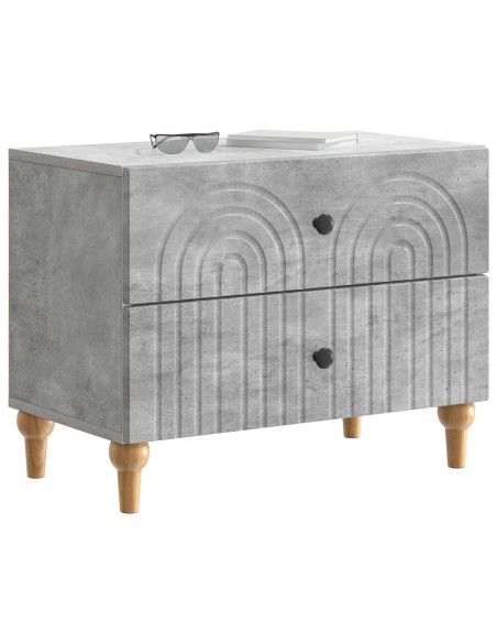 Armadio da Notte con cassetto Grigio Cemento 62 x 34,5 x 48 cm